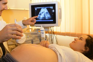 Picture of a woman having an ultrasound