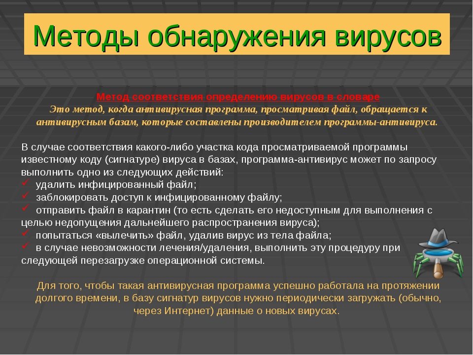 Как понять вирусная. Методы обнаружения вирусов. Способы выявления вирусов. Метод выявления вируса. Способы обнаружения компьютерных вирусов.