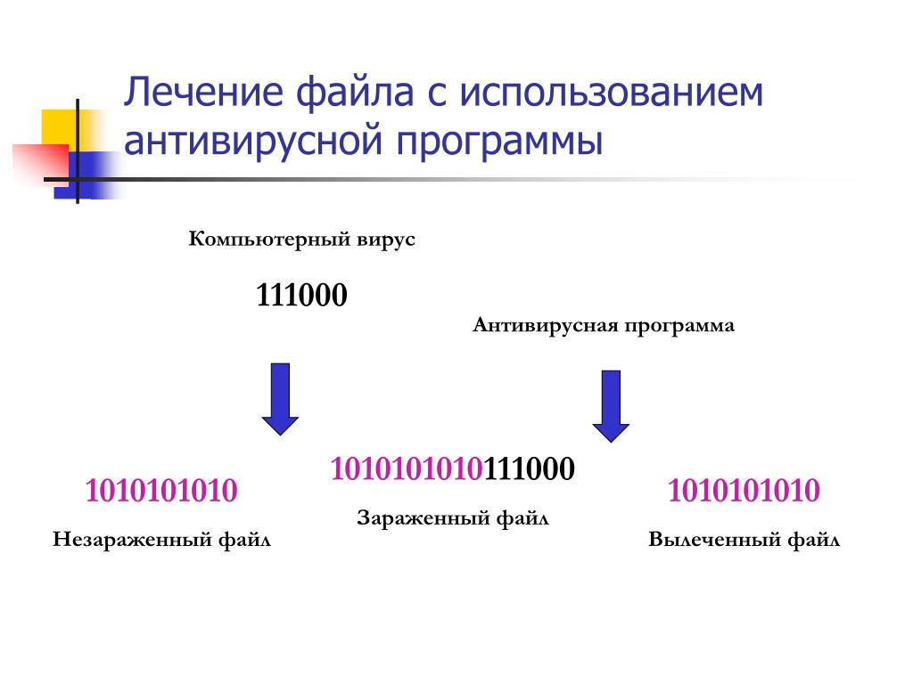 Восстановление файла зараженного вирусом