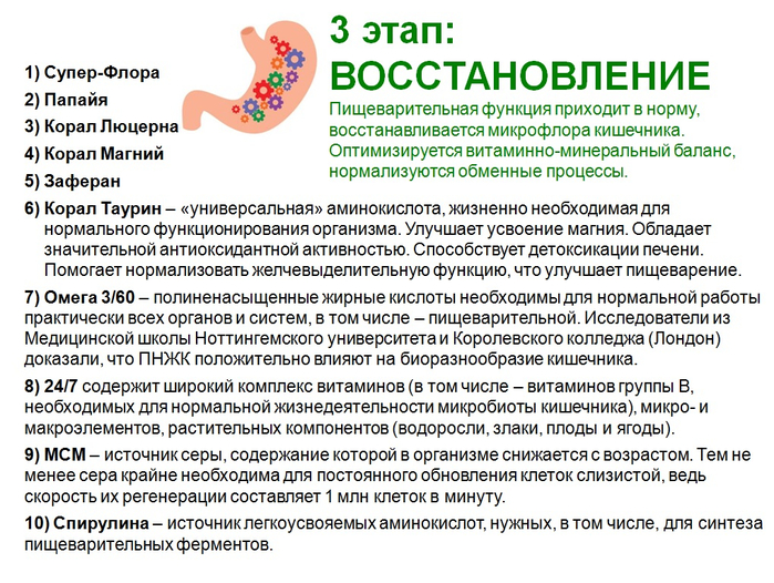 Схема восстановления микрофлоры кишечника