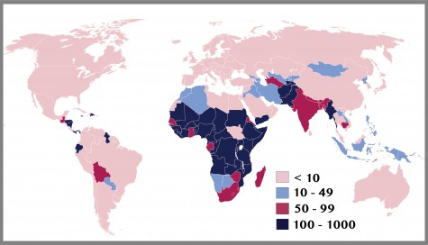 Карта детской смертности